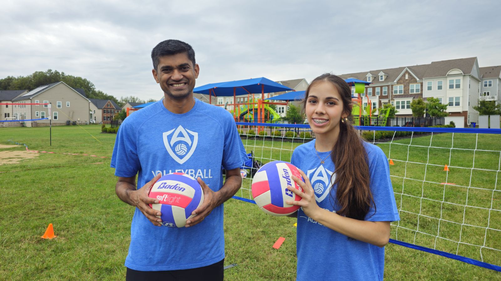 Kids playing volleyball at a Volleyball Academy program